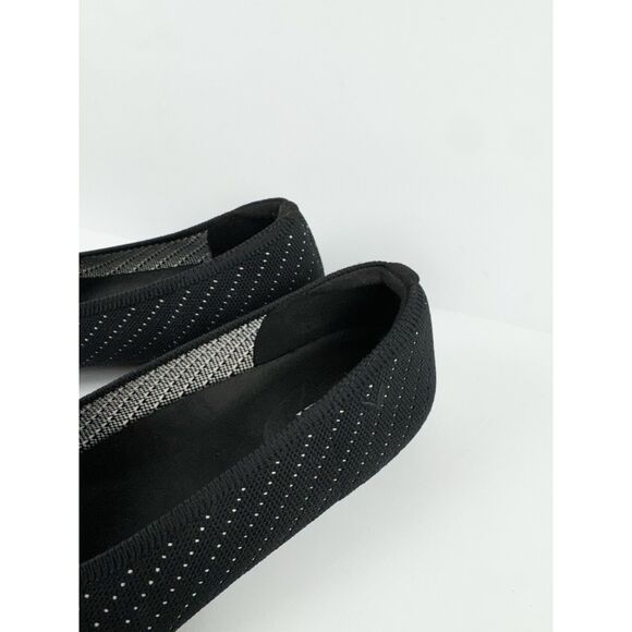 VIVAIA Shoes 42 Margaret Square Toe Bow Ballerina Flats Black Slip On Minimalist - Picture 5 of 7